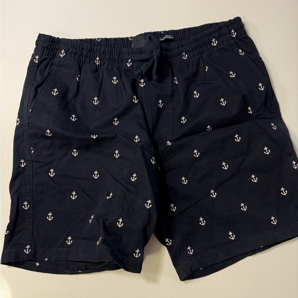 H&M Dark Blue Anchor Swim Trunks